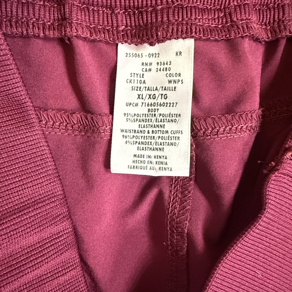 Burgundy Scrub Style Athletic Pants - Picture 6 of 6